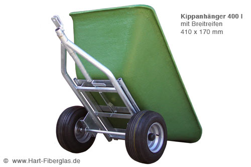 Rasentraktor Kipp-Anh&auml;nger mit Breitreifen