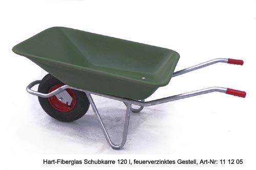 Hart-Fiberglas Schubkarre F-120 l