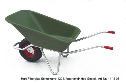 Hart-Fiberglas Schubkarre 120 l