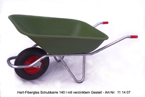 Hart-Fiberglas Schiebkarre 140 l