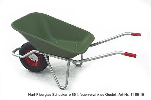 Hart-Fiberglas Schubkarre 85 Liter