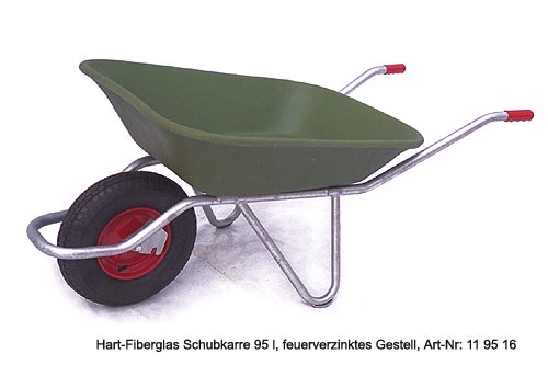 Hart-Fieberglas Schubkarre 95 l
