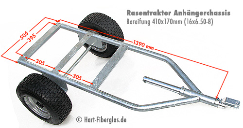 Rasentraktor Kipp-Anh&auml;nger mit Breitreifen