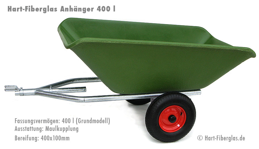Rasnetraktor Anhaenger Kunststoffaufsatz