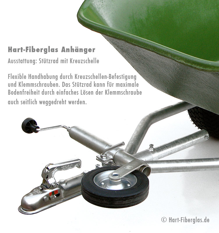 Stuuetzrad fuer Rasentraktor Anhaenger