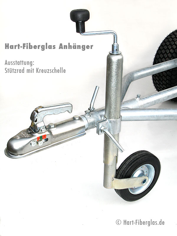 Anhaneger f. Rasentraktor - Stuetzrad